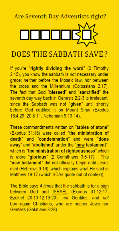 Does The Sabbath Save? (ENGLISH)