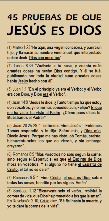45 Proofs That Jesus is God (SPANISH)